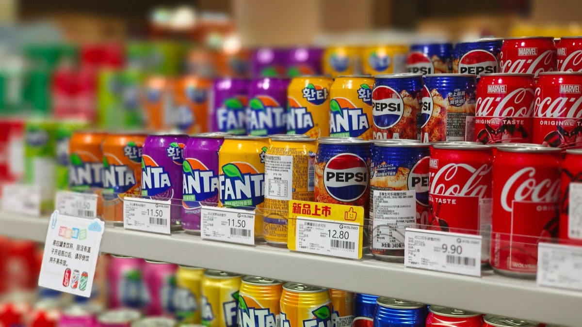 grocery store aisle with canned goods