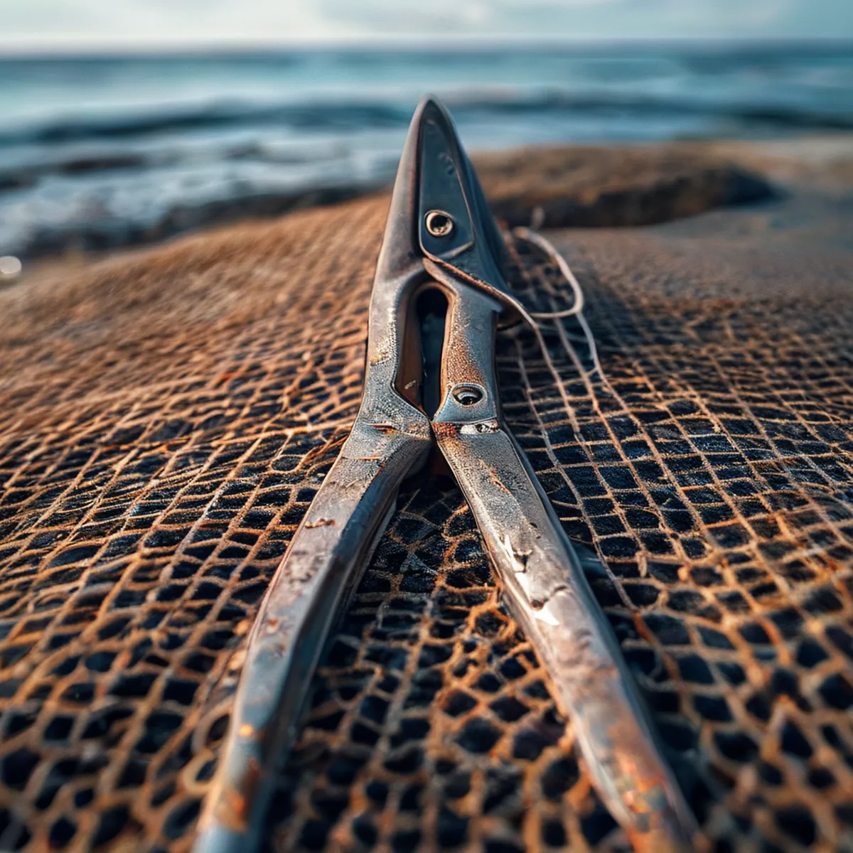 Tool for cutting fishing lines and cutting sea fishing pliers