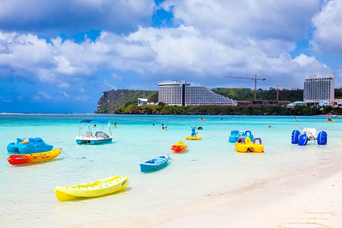 浜、カヤック、水遊び、浜リゾート、岸、海辺、海、地平線、海、 Guam、風景、リゾート、自然、空、島、Guam、Guam、Guam、Guam